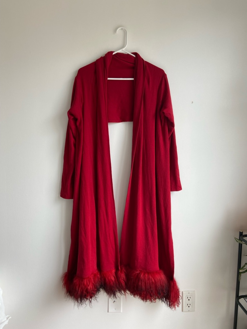 Marie Saint Pierre Cardigan with Faux Fur Trim